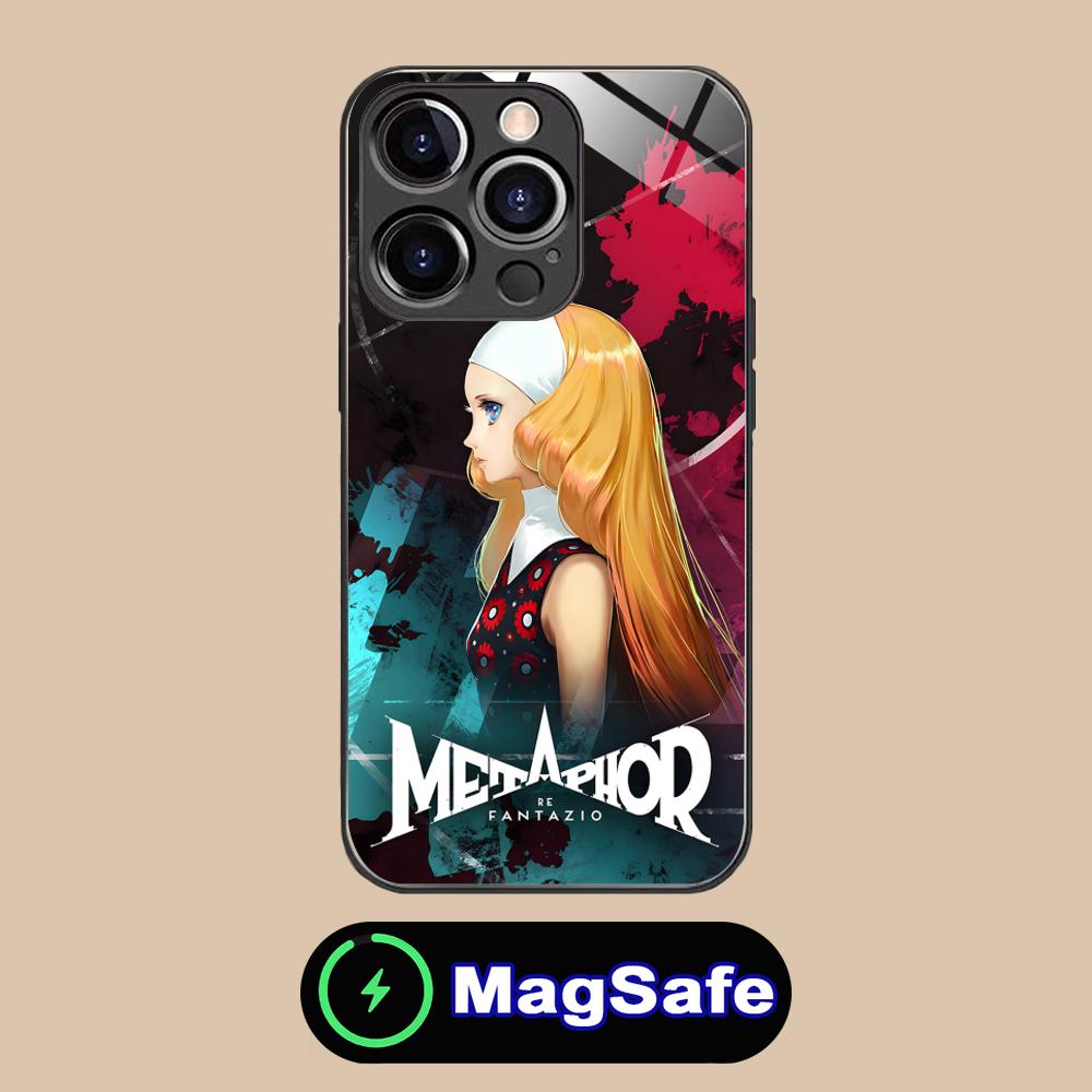 Metaphor ReFantazio Phone Case for iPhone 16 15 14 13 12 11 Pro Max Plus Mini MagSafe Glass Colour Protective Cellphones Cover