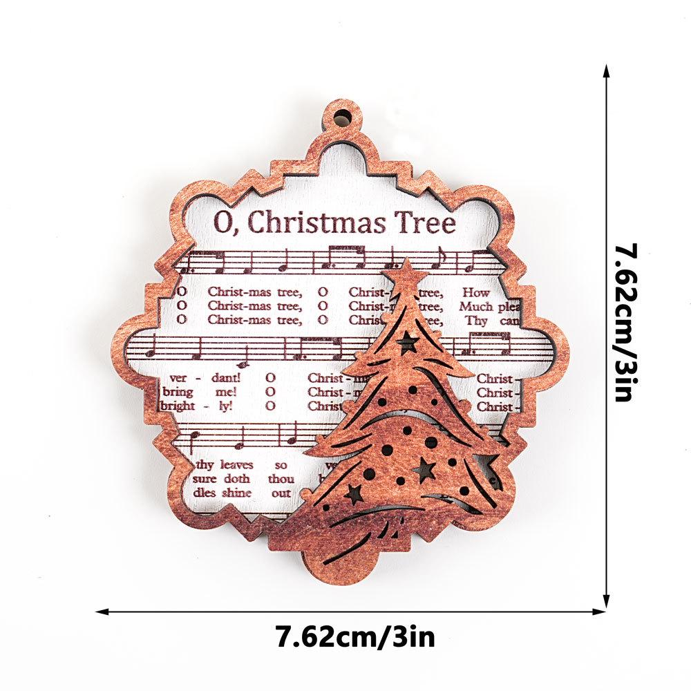 3D Wooden Musical Christmas Tree Ornament & Magnetic Refrigerator Sticker