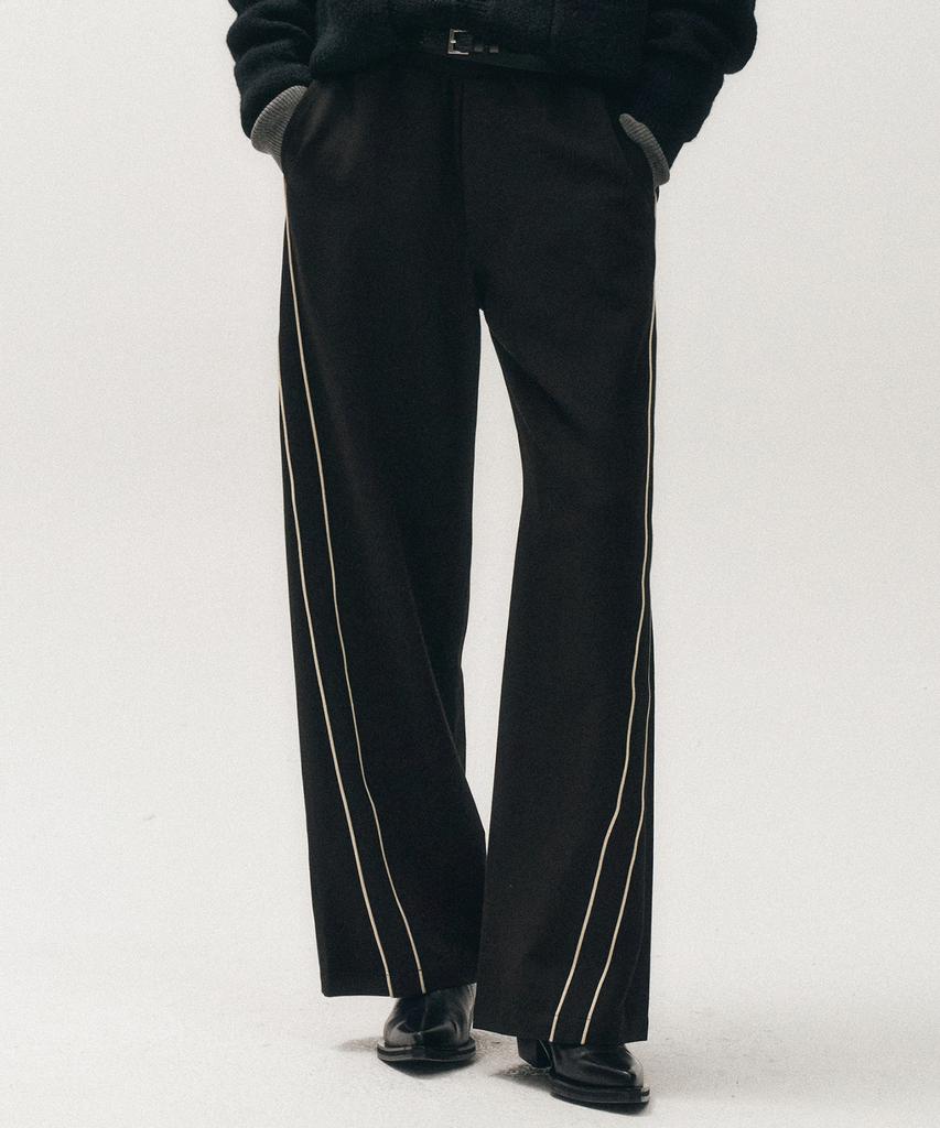NOIRER Piping Curved Track Pants (Black)
