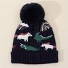 Children's Cute Dinosaur Fleece-Lined Knitted Wool Hat for Autumn & Winter