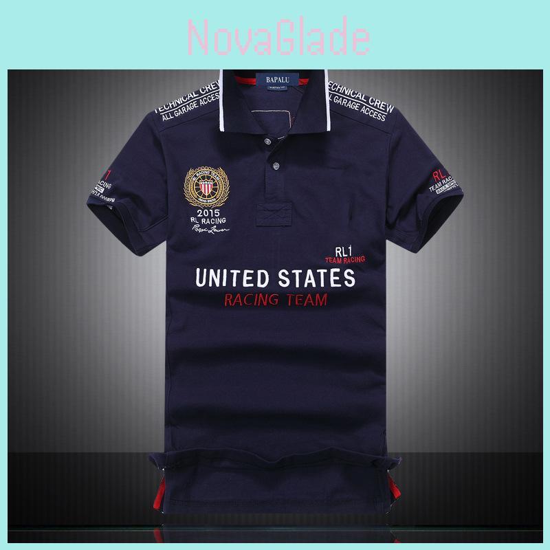 Nuova T-shirt da uomo a maniche corte Rl Racing Misto cotone Comodo Design classico