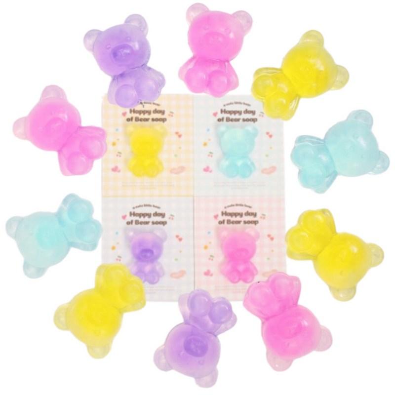 Shining Day Happy Bear Handmade Soap, Daycare/Kindergarten Birthday Party Favors, Individually Packaged, 10 pcs, 20g