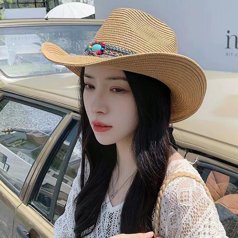 JYL TS DIY Hollow Out Beret  Summer Straw Cap Woven Straw