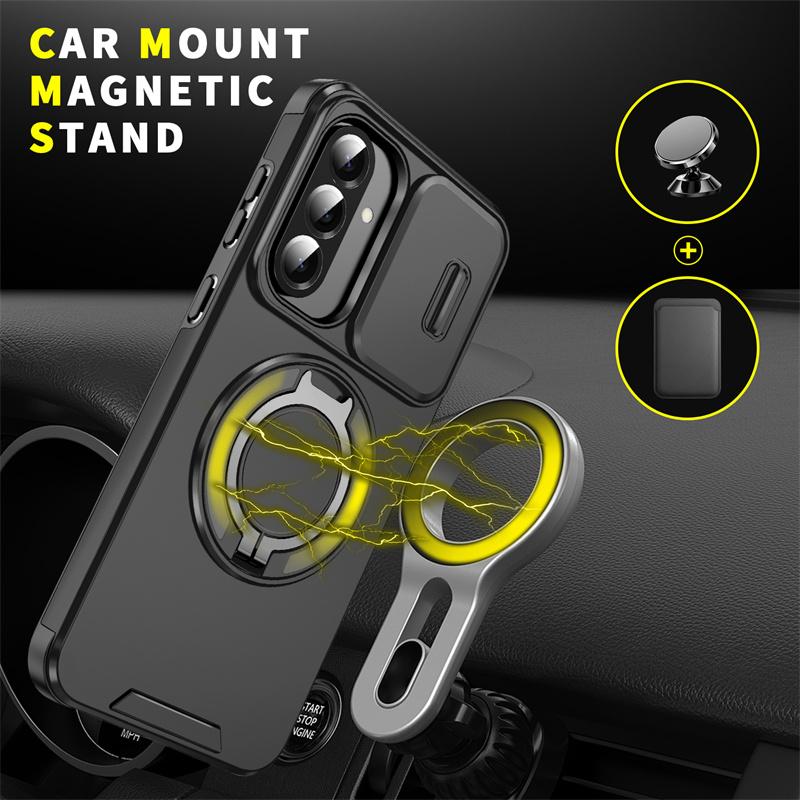 For Samsung Galaxy A13 A23 A14 A54 A04S A15 A25 A35 A55 A05 A05S A16 A26 A36 A56 A06 Armor Case Car Magnetic Ring Protect Cover