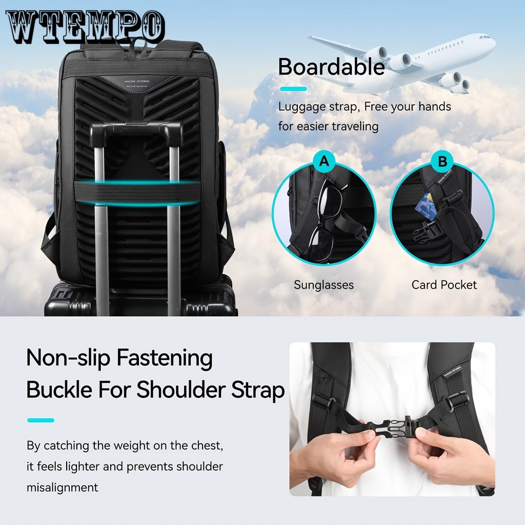 Men's Expandable Backpack - Large Capacity, Multi-Functional with Dedicated Laptop Compartment for Work, Travel & Vacation
