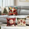 Vintage Christmas Decor Cushions Pillowcase Printed Polyester 45X45Cm Throw Pillow Cover Decorative Sofa Cushion Pillowslip