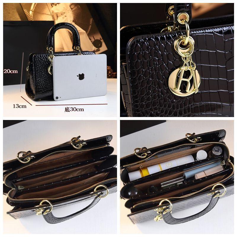 Prinzessin Diana Tasche Atmosphärisch Alligator Muster Leder Damen Tasche Eine Schulter Crossbody Handtasche Exquisit Trendig Handtasche