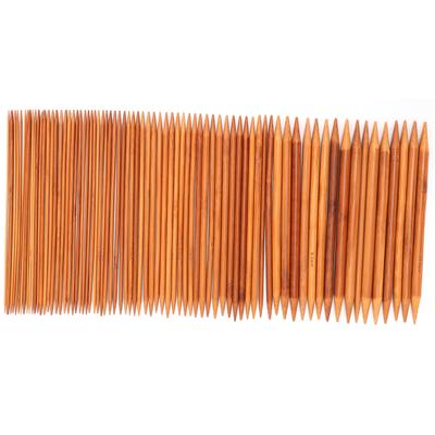 75 Stück Doppelspitz-Stricknadeln, 20 cm, 7,8 Zoll, karbonisiertes Bambus-Stricknadel-Set, 15 Größen