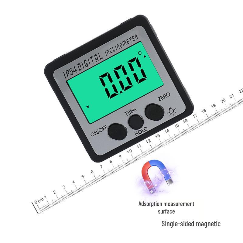 IP54 Digital Inclinometer: 4x90° Angle Finder with Backlight & Strong Magnetic Base