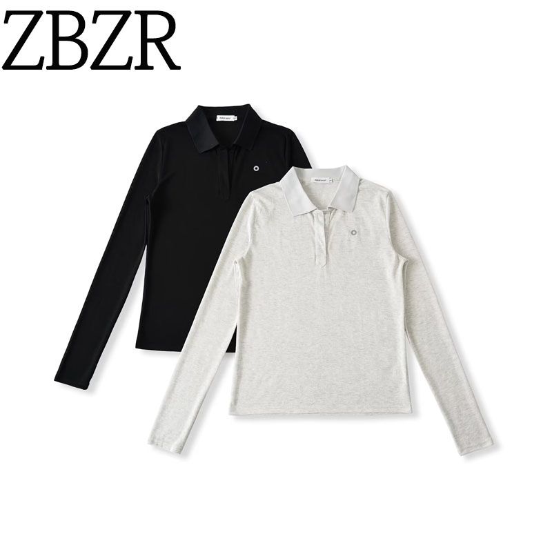 Counter Same Zbzr Autumn New Women Clothes Polo Shirt T-shirt Long Sleeve Breathable Cover Up Badminton Sports Top