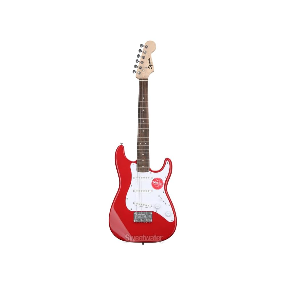 Squier Mini Stratocaster® Electric Guitar, Laurel Fingerboard, Dakota Red, with Soft Case