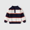 Tengyun Boys' Striped Polo Collar Knit Sweater for Children