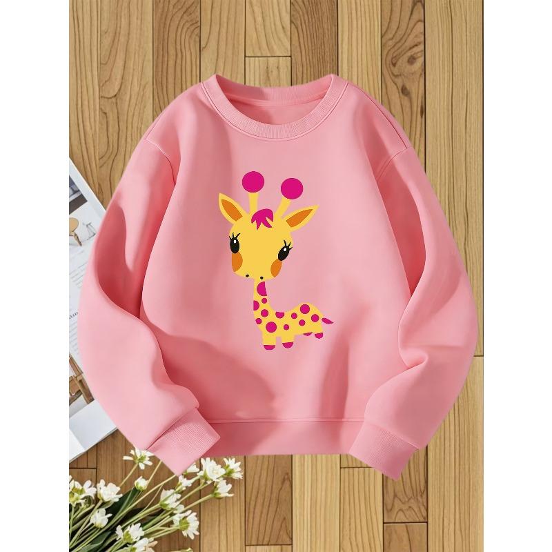European sizes Kids' Round Neck Sweatshirt with Fashionable Print, a Versatile Top