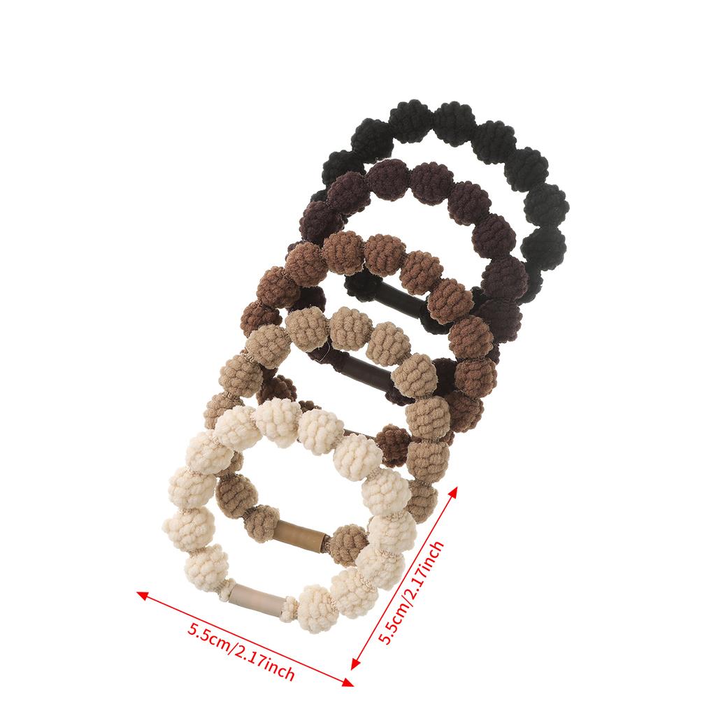 5PCS/set Small Ball Hair Ties Black Rubber Bands Hair Ropes Elastic Korean Hair Accessories For Women Ponytail Scrunchies