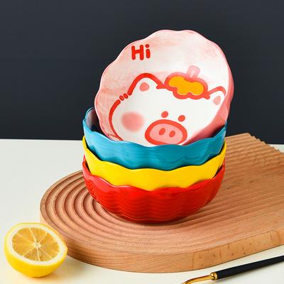 1c Ceramic Salad Bowl, Cartoon Fruit Salad Bowl, Can Be Used In Ovens and Microwaves