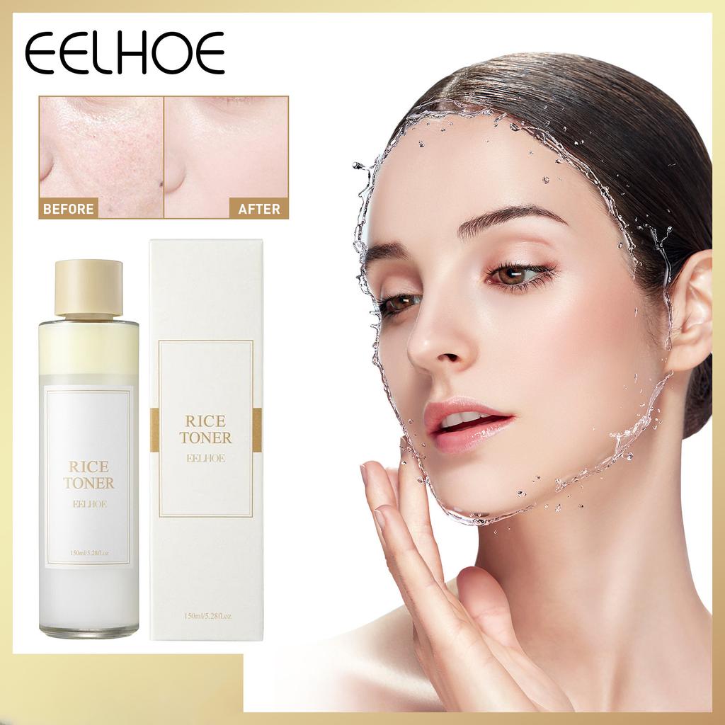 EELHOE Reistoner, feuchtigkeitsspendendes Wasser, Ölkontrolle, glättet Gesichtsfalten, verkleinert Poren, repariert Hautpflege, Reiswassertoner, 150 ml