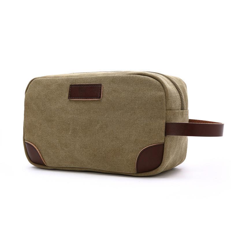 Korean Style Thick Casual Canvas Bag Solid Color Portable Coin Purse Unisex Storage Bag Makeup Bag