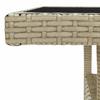 Garten-Esstisch Beige Poly-Rattan und Glas
