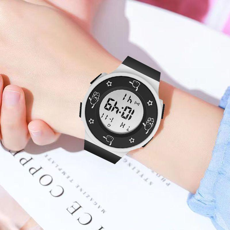 Electronic Watch, Round Dial, Calendar Week Luminous Light Alarm Clock