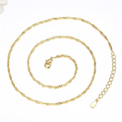 Fashion Extension Chain Women's Imitation Jewelry Necklace Women's Jewelry Necklace Copper Jewelry Water Ripple Necklace