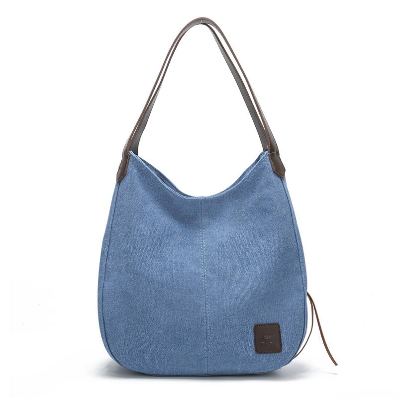 Women's Hobo Bag Casual Canvas Large Shoulder Tote with Multiple Compartments, Minimalist and Versatile Design