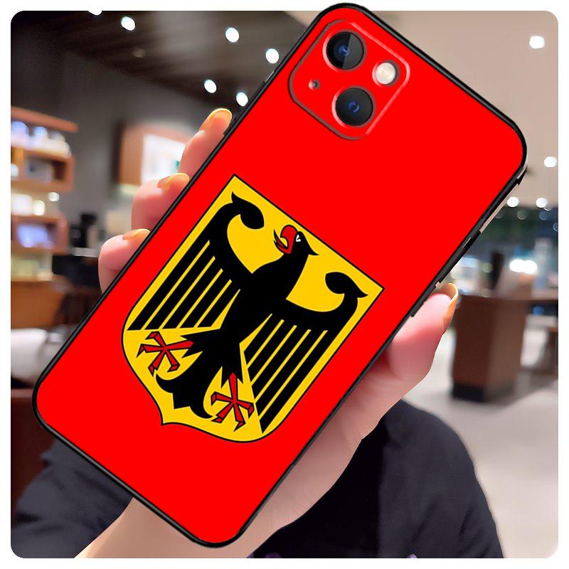 Deutschland Flagge Emblem Hülle Für iPhone 16 13 14 11 12 15 Pro Max X XR XS Max Plus 14 Plus Rückseite