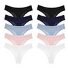 10 Stück/Set Damen Baumwoll-Slips Einfarbige Slips Damen Atmungsaktiver String Bequeme Gestreifte Unterwäsche
