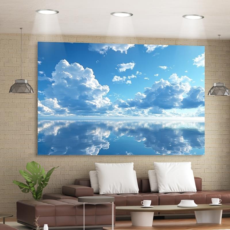 Blue Sky And White Clouds Decorative Tapestry, Home Decor Wall Hanging, Tapestry For Bedrooms And Living Rooms 100X70CM