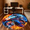 1PC Motorcycle Fire Round Chair mat Area Rug - Non-Slip, Floor Mat for Office, Bedroom, and Indoor Decor -Gift D1127229