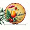 Vintage Tropical Metal Round Wall Sign 2D Retro Bar Cafe Home Kitchen Decor Tin Plate Cool Drink Summer Theme Art