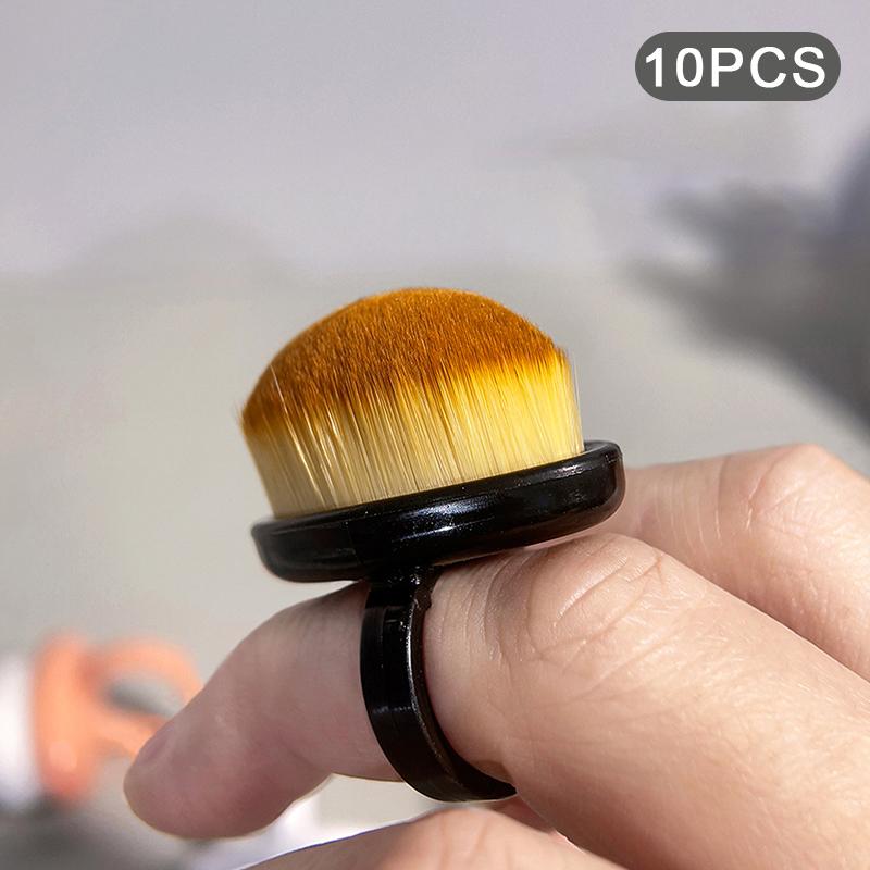 

5/10 шт. Кольцевые кисти для ногтей Очиститель пыли Маникюр Профессиональная Деликатная Мягкая кисть Маникюр Искусство Гель-лак Инструмент для удаления 10Pcs чёрный