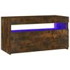 TV Stand with LED Lights Smoked Oak 75 x 35 x 40 cm