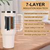 Insulated Tumbler with Hanlde 1200ml Metal Stainless Steel Vacuum Portable Straw Cup Large Thermal Mug for Hot and Cold Coffee
