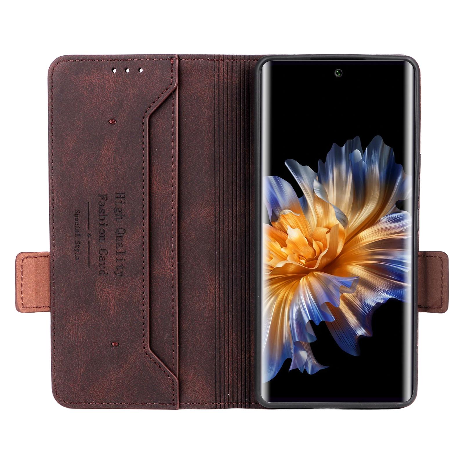 

For FOSSiBOT S3 Pro 4G Case Leather Wallet Flip Phone Cover with Hardware Decor Black