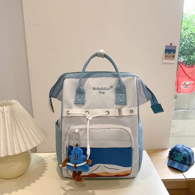 New Girls Schoolbag Large Capacity Lightweight Backpack Contrasting Color Female College Students Schoolbag Travel Computer Backpack