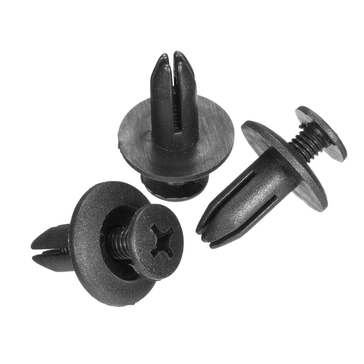 

50 шт., универсальные заклепки для крепления бампера автомобиля, грузовика, зажимы с отверстием 6 мм, черные автомобильные пластиковые заклепки, застежка-зажим