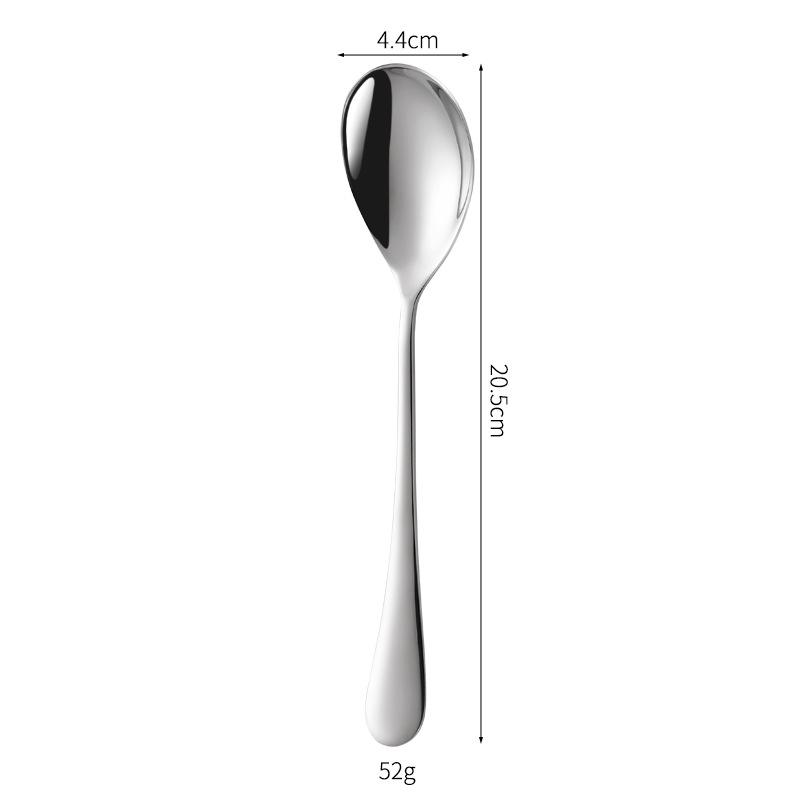 1010 Stainless Steel Dessert Spoon - Thick, Round, Mirror-Finish 304 Stainless Steel Tableware