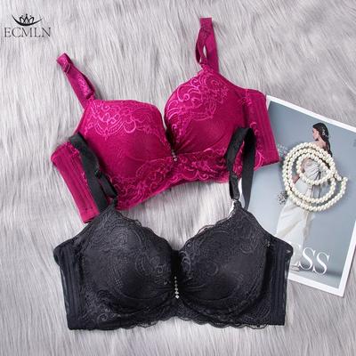 Women's Sexy Bra Push Up Lace Bra 3/4 Coverage Adjustable Strap Underwire V Neck Unpadded Plus Size Bras 80-105CD