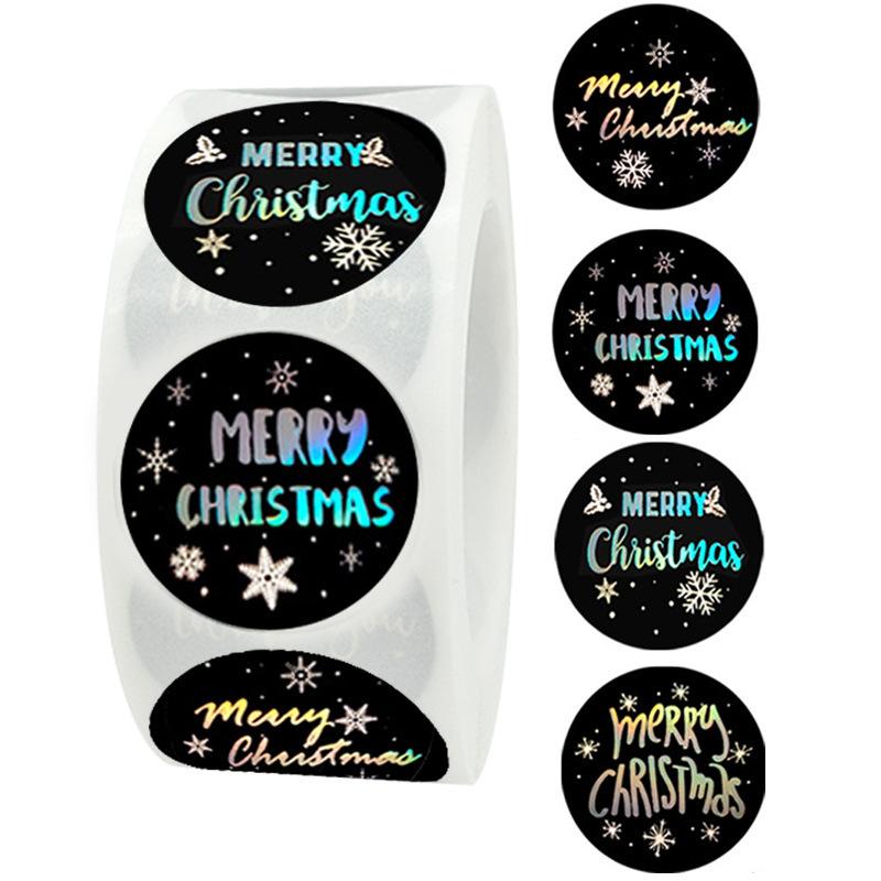 50-500Pcs 1 Inch Golden Font Merry Christmas Sticker Thank You Sticker Seal Label For Envelope Gift Wrapping Stationery Decor