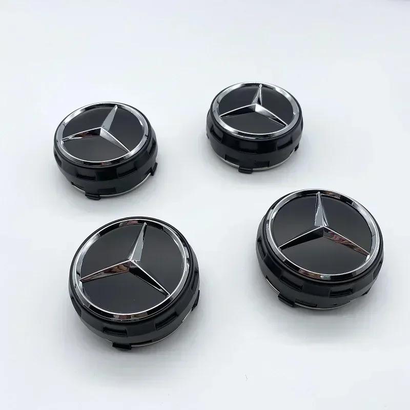 

For Mercedes Benz 4PCS 75mm NEW Car Wheel Center Hub Caps Cover for Mercedes Benz B/C/E/S Class A Class C200L GLC GLK CLA W166 W