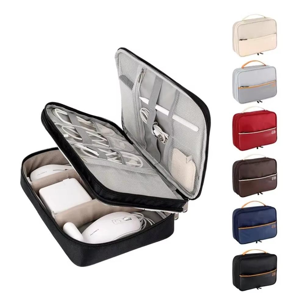 New Large Capacity Data Cable Storage Bag Portable Waterproof Electronic Organizer Box Dustproof Travel Cable Organizer
