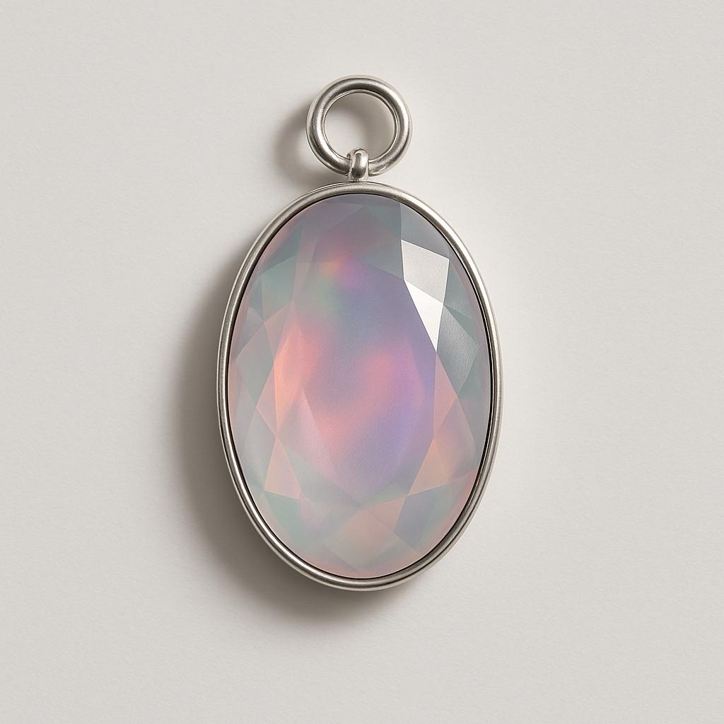 Natural Opal Pendant 24.45 ct Ethiopian Oval 925 Sterling Silver October Birthday Birthstone