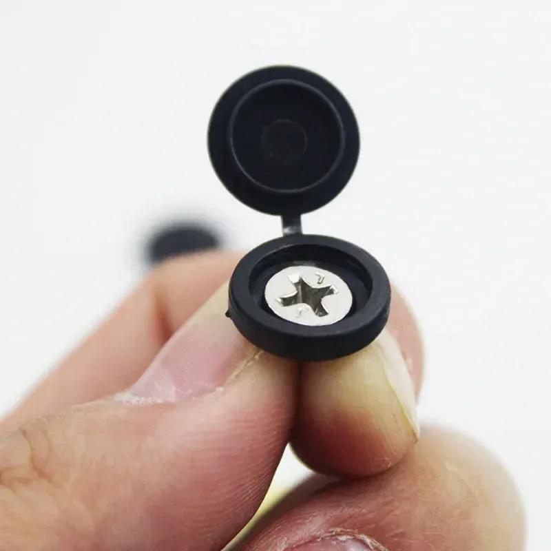 100Pcs Hinged Plastic Screw Cap Decorative Cover Practical Cross Screw Fold Snap-on Hat Nail Nuts Bolts Caps Car/Furniture Decor