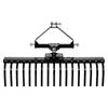 VEVOR 127 Cm Lanscape Rock Rake, 3-Point Tow Behind Landscape Rake with 17 Steel Tines, Fit Category 1 Tractors, Angle Adjustable