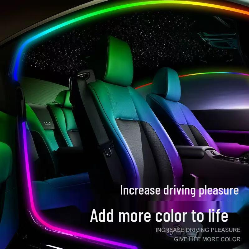 Iridescent Wireless LED Car Door Frame Light Strip – Flowing, No Wiring Needed