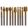 6Pcs/set Set of Rotary File Wood Handmade DIY Root Engraving Grinding Head Electric Grinding Engraving Milling Cutter
