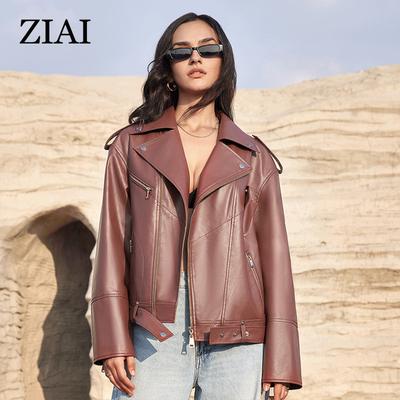 New Spring Autumn Women Short Faux Leather Jacket Casual PU Coat Loose Motorcycle Jackets Fashion Streetwear Oversized Korean Coat ZP-30110