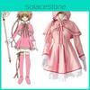 Exquisite Cardcaptor Sakura Cosplay Costume Featuring A Stylish Pink Dress And Accessories