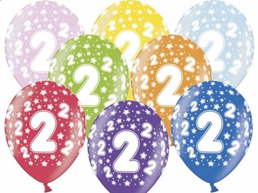Balony Z Nadrukiem 2 Urodziny, 1 Szt.