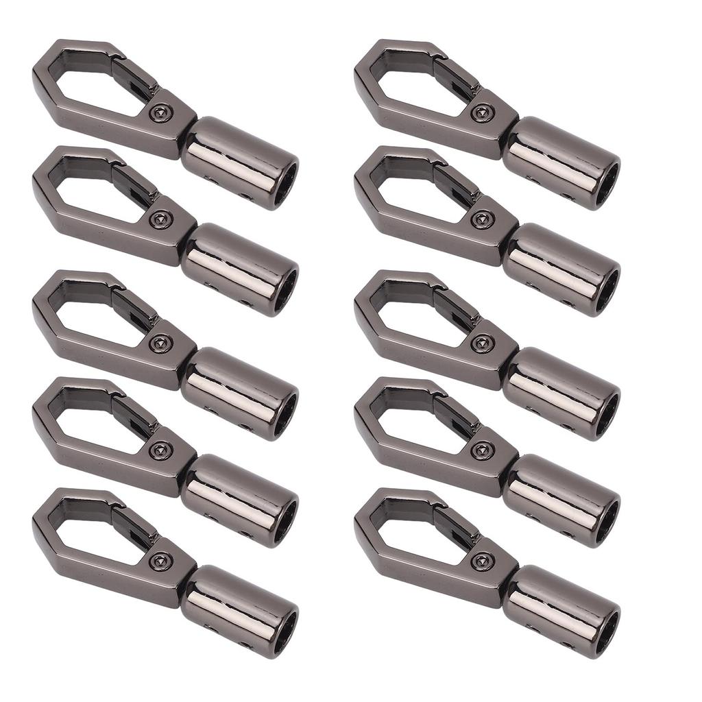 10 Set Cord End Cap Rope Stop Snap Decking Fittings Bulk for Jewelry Making with 6mm Zinc Alloy